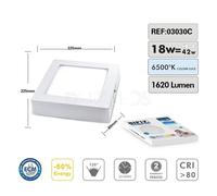 APPLIQUE PLAFONIERA FARETTO QUADRATO SOFFITTO A LED 18W 220V LUCE FREDDA 6400K