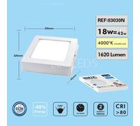 APPLIQUE PLAFONIERA FARETTO QUADRATO SOFFITTO A LED 18W 220V LUCE NATURALE 4000K