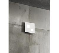 Applique / plafoniera in metallo verniciato bianco e acrilico SQUARED 6388 B LN