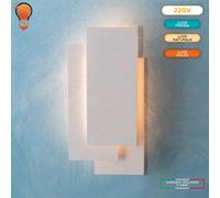 APPLIQUE PLAFONIERA IP20 BIANCO 12W PARETE A MURO LED MODERNO INTERNO VETRO 220V