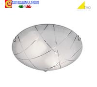 Applique Plafoniera Lampada a Sospensione Vetro Bianco Decorato Lampadario TRIO [EEK: A+]