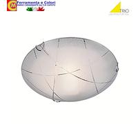 Applique Plafoniera Lampada a Sospensione Vetro Bianco Decorato Lampadario TRIO [EEK: A+]