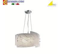 Applique Plafoniera Lampada a Sospensione Vetro Bianco Decorato Lampadario TRIO [EEK: A+]