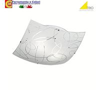 Applique Plafoniera Lampada Sospensione Vetro Bianco Cerchi Lampadario TRIO E27 [EEK: A+]