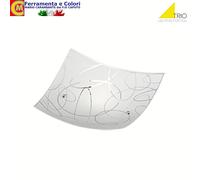 Applique Plafoniera Lampada Sospensione Vetro Bianco Cerchi Lampadario TRIO E27 [EEK: A+]