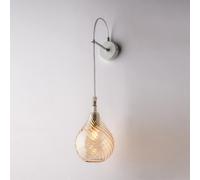 Applique Pluvia in Ferro con Vetro Ambra Pyrex, 60x14x21 cm, Colore Ambra, 1xE14 - 42 Watt Max