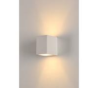 APPLIQUE PORTALAMPADA LED DA MURO G9 CUBO 10X10X7 CM IN RESINA DI GESSO W7023