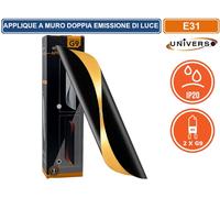 APPLIQUE PORTALAMPADA MODERNO A SPIRALE DOPPIA EMISSIONE LUMINOSA ATTACCO 2 x G9