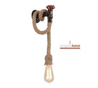 APPLIQUE PENDENTE VINTAGE DA PARETE A FORMA DI FONTANA E CORDA CON ATTACCO E27