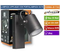 APPLIQUE PORTALAMPADA WALL LIGHT DA MURO PER LAMPADINE GU10 CON TESTA ORIENTABIL