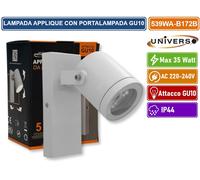 APPLIQUE PORTALAMPADA WALL LIGHT DA MURO PER LAMPADINE GU10 CON TESTA ORIENTABIL