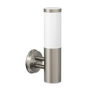 Applique PORU per esterni in acciaio inox rotondo + lampada LED bianco