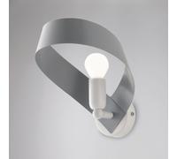 Applique Primula in ferro laccato bianco e grigio 1 luce, altezza 19 Cm, larghezza 26 Cm Bianco