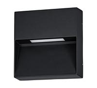 Applique Quadrata Esterno Maruggio Alluminio Nero E Policarbonato Trasp Led