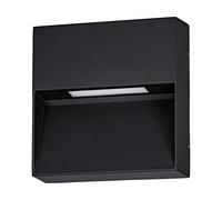 Applique Quadrata Esterno Maruggio Alluminio Nero E Policarbonato Trasp Led