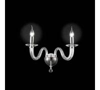 Applique RAVEL 2 luci in vetro lavorato a mano CROMO