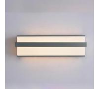 Applique Rettangolare da 10 W/15,7 Pollici, Moderna Applique a LED Orizzontale con Illuminazione Verso l'Alto e Verso Il Basso, Finitura Opaca, Ideale per Camera da Letto, so,Grey