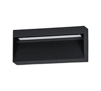 Eglo Maruggio - Lampada da parete LED per esterni, applique rettangolare, in alluminio nero, lampada a parete per esterni, luce bianca calda e bianca fredda, IP65