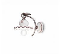 Applique Classica Roma Metallo E Ceramica Nero Sfumato Rame 1 Luce E14