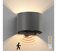 ledscom.de Lampada da parete RUNEL, rilevatore di movimento, per esterni, antracite, IP65, Up