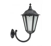 Applique Rustica Da Esterno Nera In Alluminio E Vetro IP43 Lampione