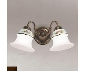 Applique rustica DUE Diffusori in metallo e ceramica decorata a mano FERRARA Dimensioni 35x20x h 18 cm 2 x max 60W E14 multicolor