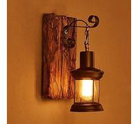 Applique Rustiche Lampade Da Parete In Legno Per Agriturismo Lampada Da Parete Industriale Retrò Luce Di Vanità Per Corridoio Corridoio Camera Da Letto Lato Letto Soggiorno Bagno ( Dimensione : 1 PZ )