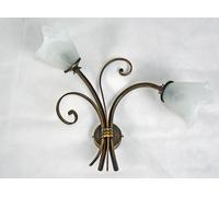 Applique rustico antico ferro battuto lampada led vetro cristallo Italy art.684