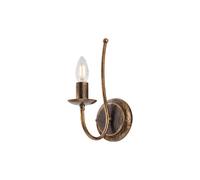 Applique Rustico Botte 1 Luce In Ferro Battuto Marrone E Oro