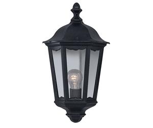 Applique Rustico-Country Alex Alluminio Nero Vetro 1 Luce E27