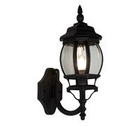 Searchlight Applique da esterno Bel Aire, altezza 46 cm, metallo nero/trasparente e vetro Searchlight
