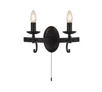 Searchlight Applique Cartwheel III, a 2 luci, interruttore a strappo, metallo Searchlight