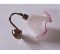 Applique rustico ferro battuto ruggine oro ottone vetro bianco rosa luce specchi