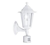 Applique Sensore Esterno Classica Laterna 5 Alluminio Bianco Vetro E27