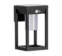 EGLO Martano - Lampada da parete LED solare con rilevatore di movimento, applique con sensore per esterni, in alluminio nero e plastica bianca, lampada solare da parete per esterni, IP44