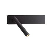 Applique Senza Fili, Lampada da Lettura a LED da Parete per Camera da Letto, Hotel, Lampada da Comodino Girevole, Faretto, Apparecchio di Illuminazione per la Casa, L270mm x A65mm x P63mm, Nero