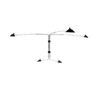 Applique Serge Mouille 5 Bracci Dritti Rotanti Nero