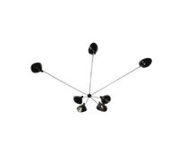 Applique Serge Mouille Spider 7 con Bracci Fissi, Nero.