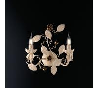 Applique Shabby Chic Bella Metallo Avorio Oro 2 Luci E14