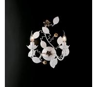 Applique Shabby Chic Bella Metallo Bianco 2 Luci E14