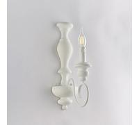 Applique in legno e ferro laccato bianco shabby 1 luce Cascina