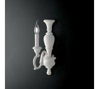 Applique Shabby Chic Fiorenza Legno Bianco 1 Luce E14 [EEK: A++]
