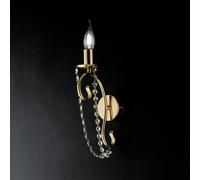 Applique Shabby Chic Magda Metallo E Cristallo Oro 1 Luce E14 [EEK: A++]