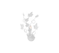 Applique in ferro laccato bianco con decorazione shabby chic e strass in cristallo 1 luce