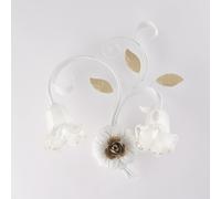 Applique in ferro laccato bianco shabby 2 luci Cesto