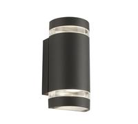 Applique Sheffield Alluminio Grigio Policarbonato Trasparente 2 Luci Gu10