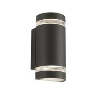 Applique Sheffield Alluminio Grigio Policarbonato Trasparente 2 Luci Gu10