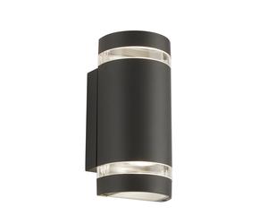 Applique Sheffield Alluminio Grigio Policarbonato Trasparente 2 Luci Gu10