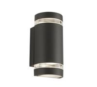 Applique Sheffield Alluminio Grigio Policarbonato Trasparente 2 Luci Gu10
