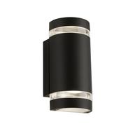 Applique Sheffield Alluminio Nero Policarbonato Trasparente 2 Luci Gu10